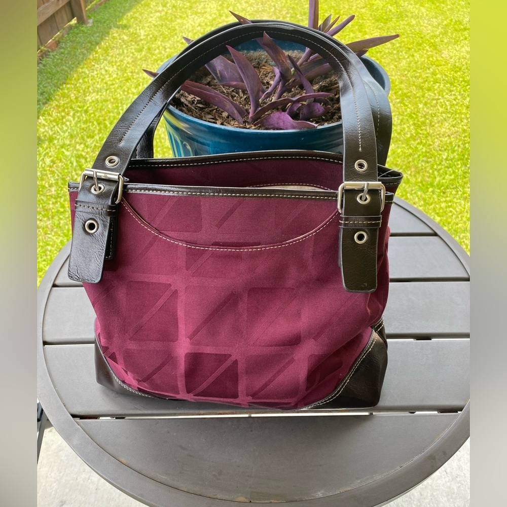 Stylish Burgundy and Black Women's Bag